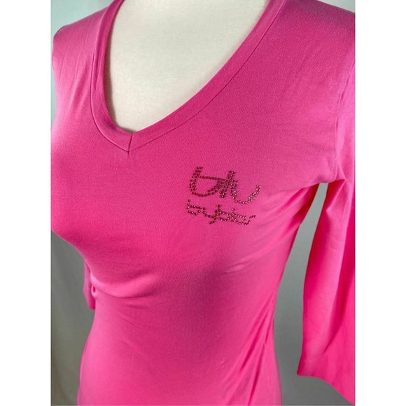 Blu Byblos Blu pink long sleeve with rhinestones top - Picture 4 of 7